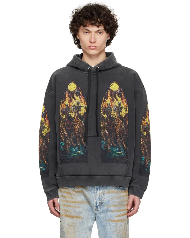 WHO DECIDES WAR Gray Anvil Hoodie Black