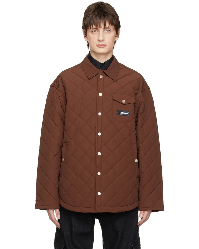 Egonlab Brown Quilted Jacket Rust