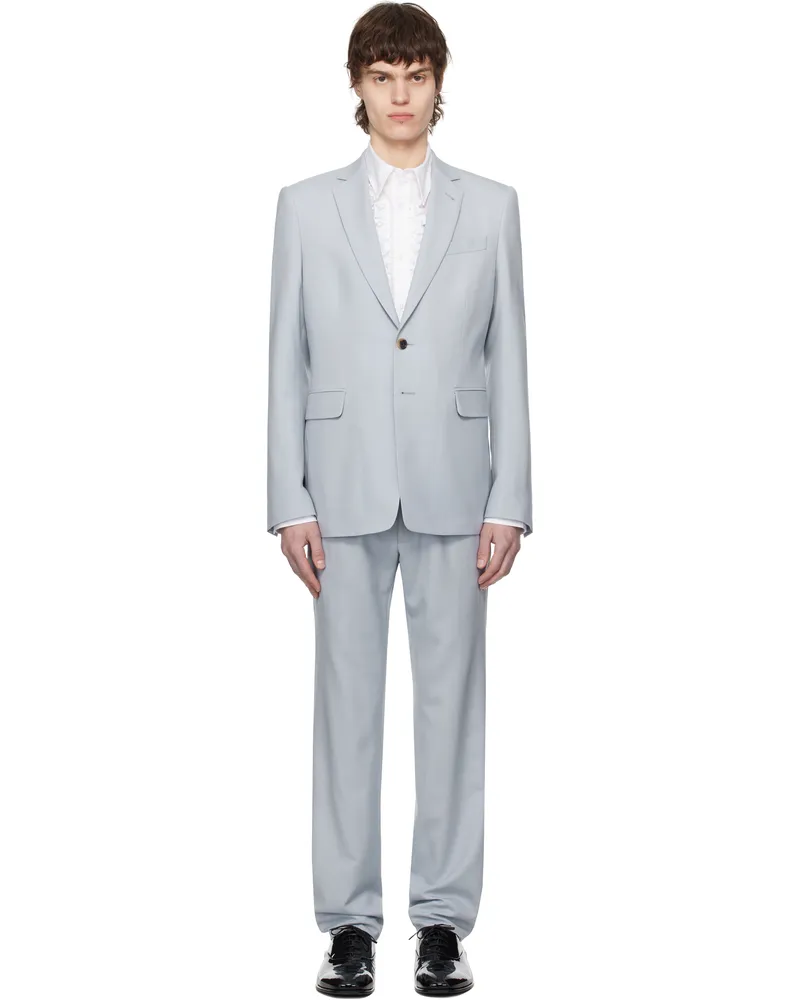 Dries van Noten Blue Single-Breasted Suit 514
