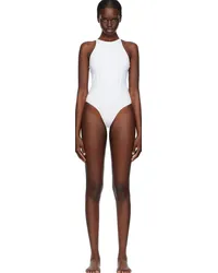 Thierry Mugler White Bonded Swimsuit Warm