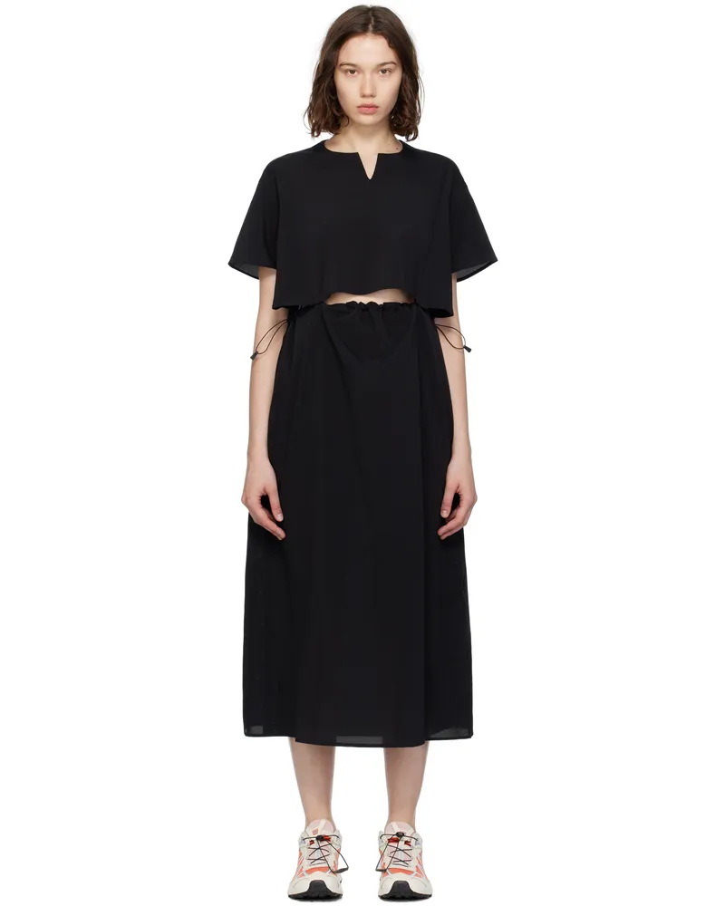 Snow Peak Black Breathable Quick Dry Midi Dress Black