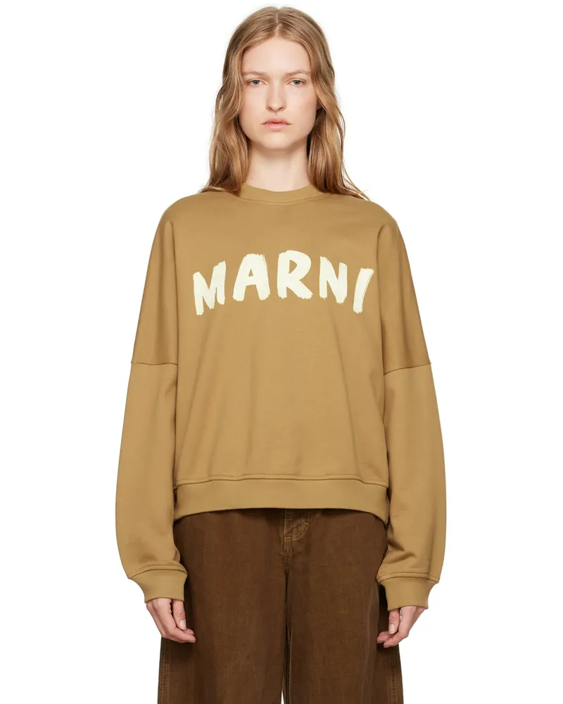 Marni Brown Printed Logo Sweatshirt Lov25