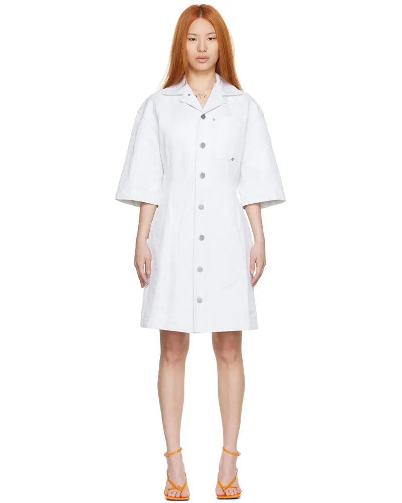 Bottega Veneta White Cotton Mini Dress 9000