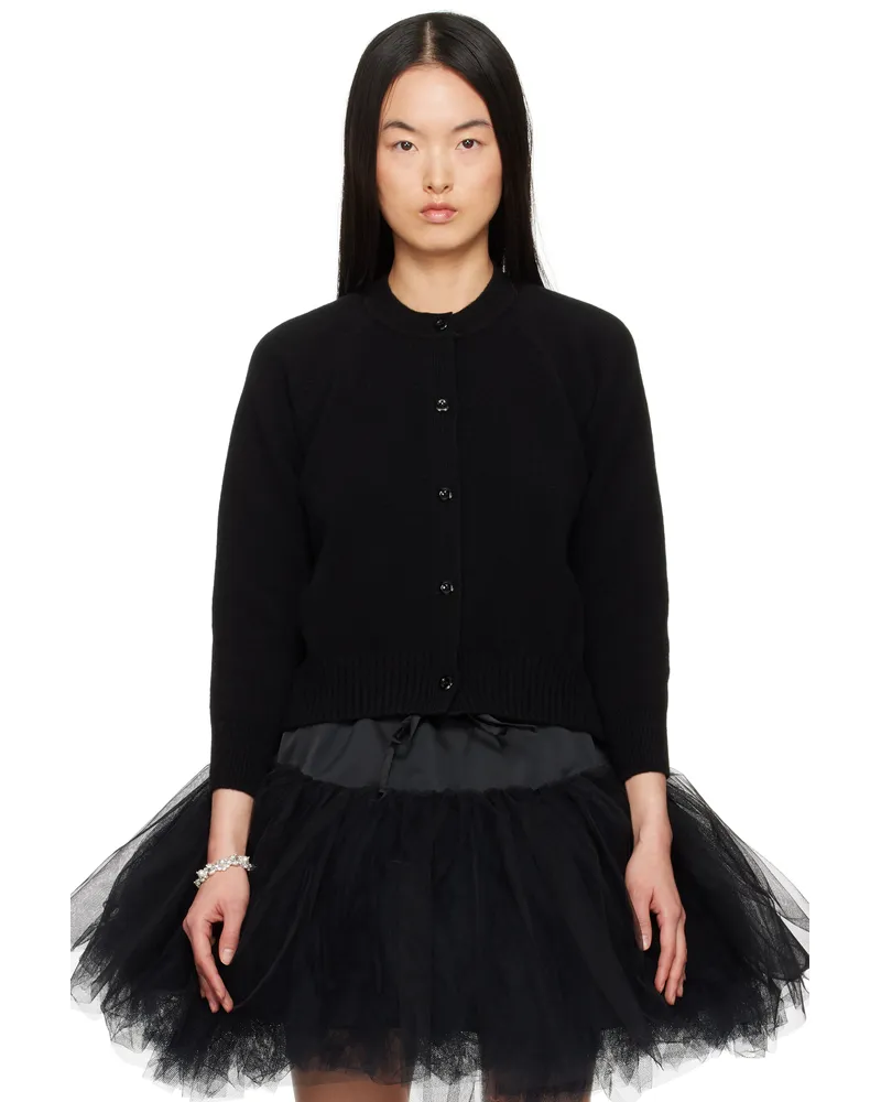 Simone Rocha Black Open Back Cardigan Black