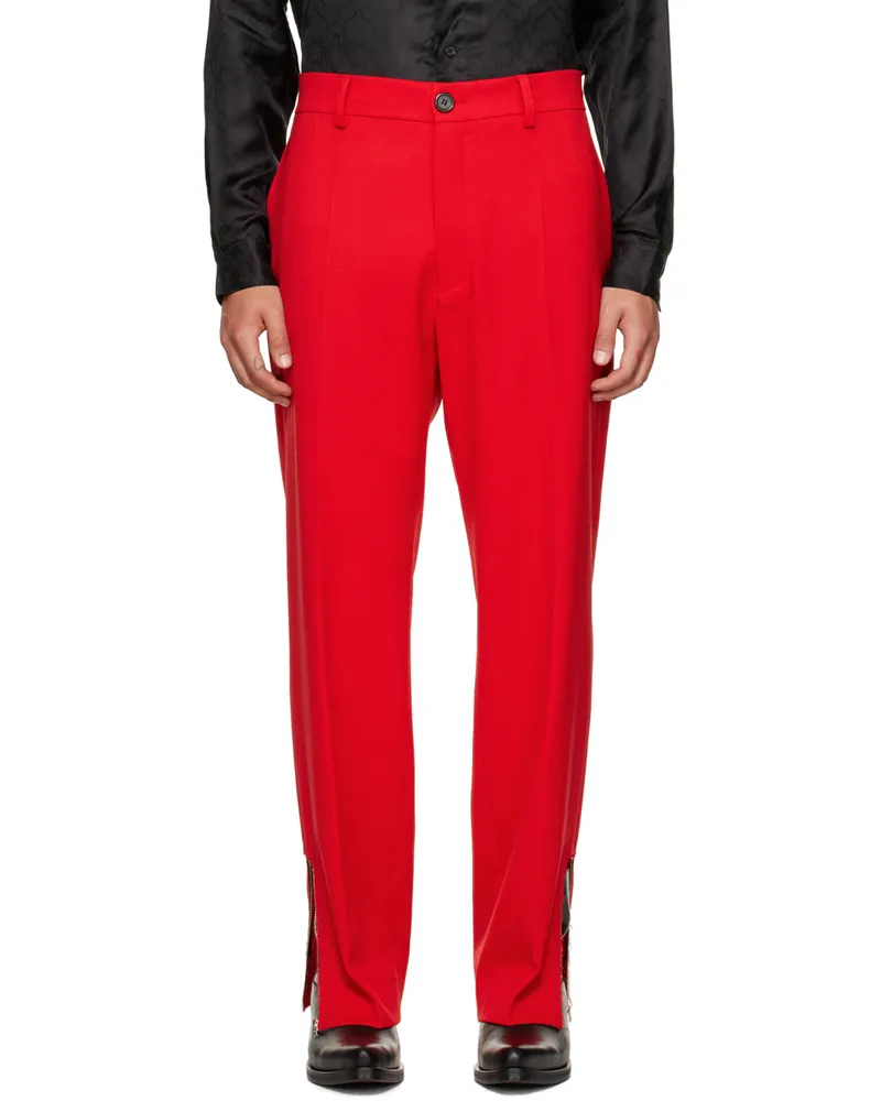 LU'U DAN Red Straight Leg Trousers Red