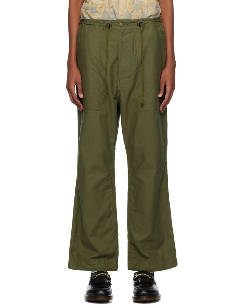 NEEDLES Khaki String Fatigue Trousers B-olive