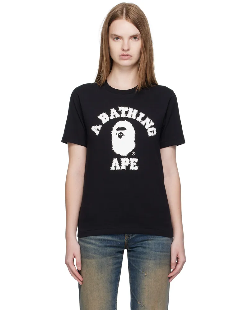 BAPE Black Crystal Stone College T-shirt Black