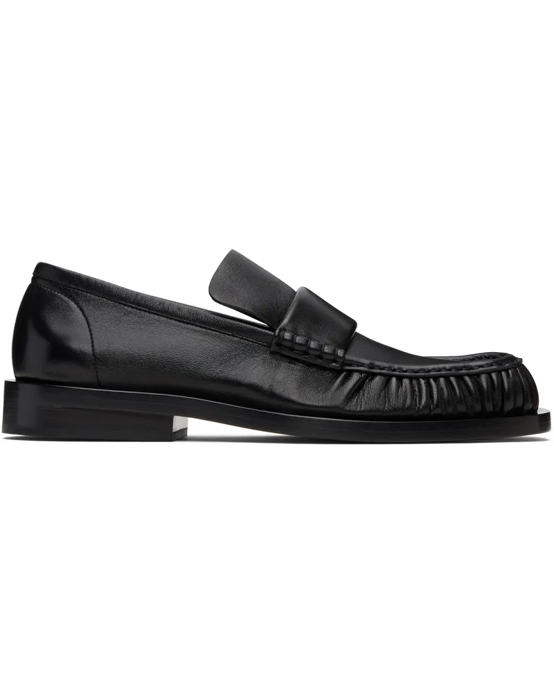 Jil Sander Black Square Toe Loafers 001
