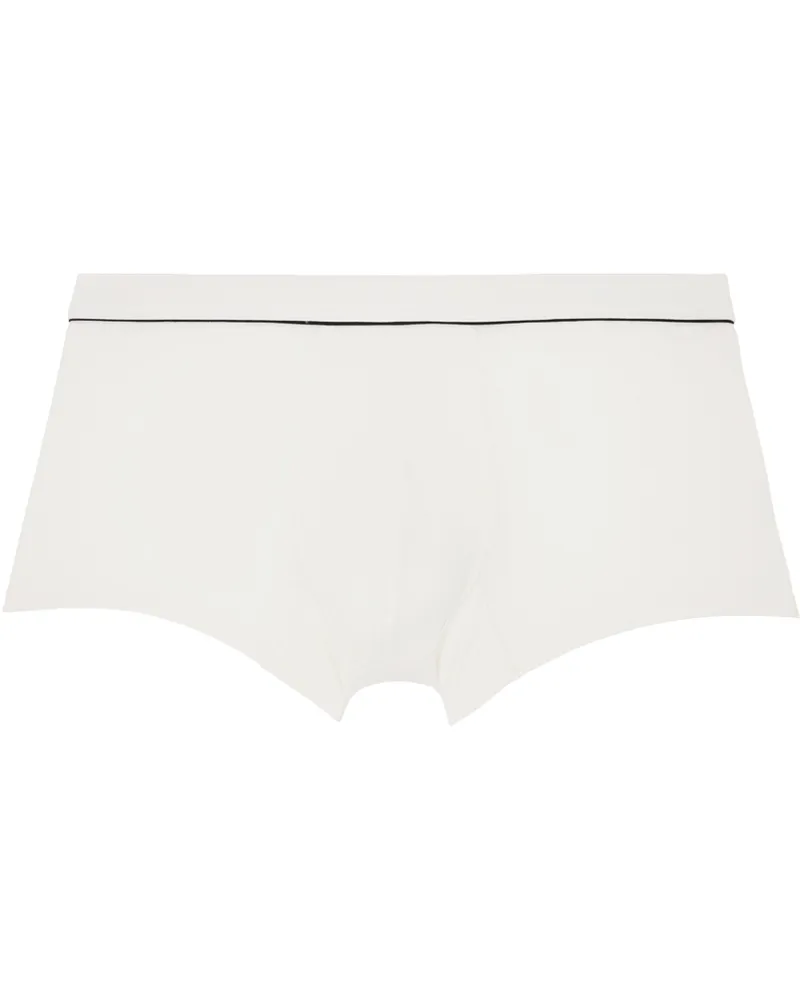 Ermenegildo Zegna White Piping Boxer Briefs Bianco