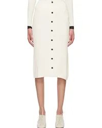 Proenza Schouler Off-White White Label Button Midi Skirt Cream