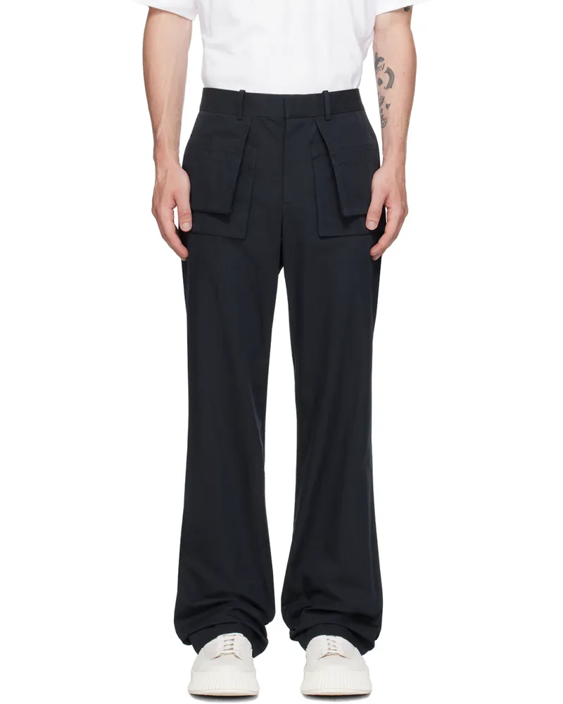 Helmut Lang Navy Utility Car Trousers Navy