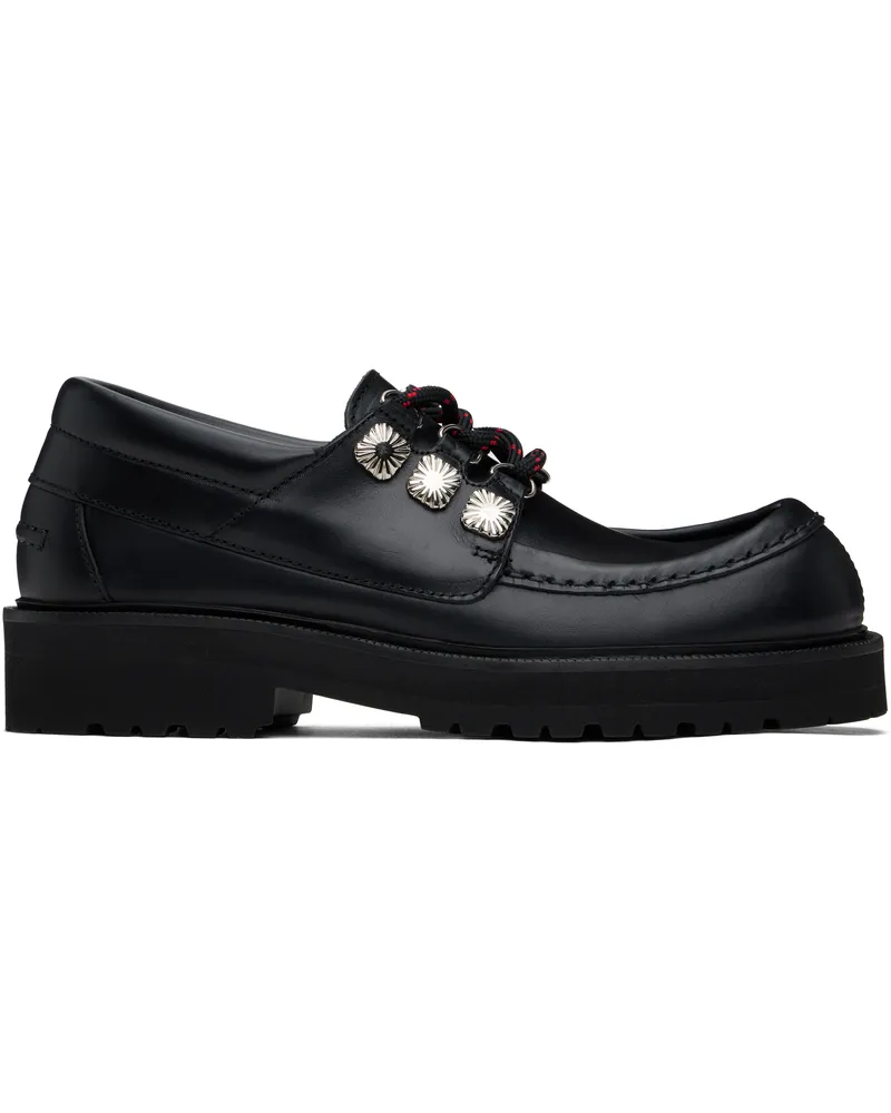 Toga Black Hard Leather Derbys Black