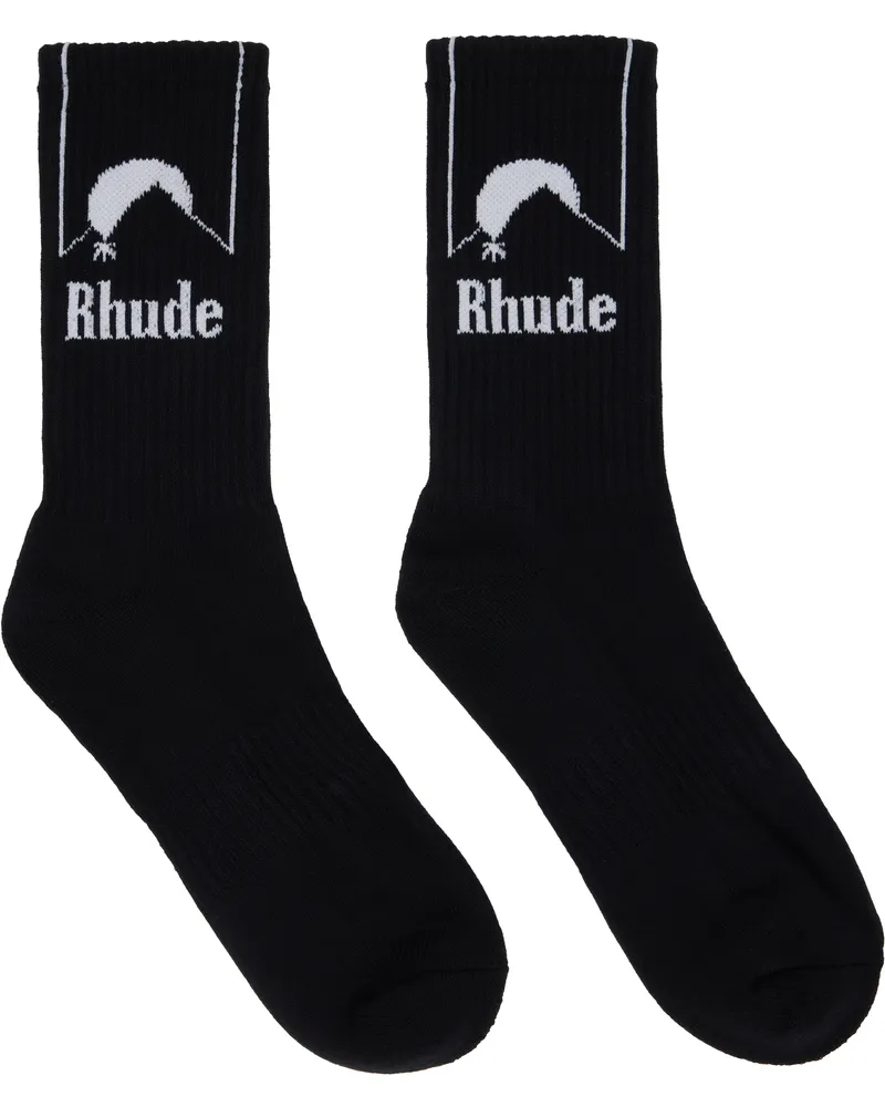 RHUDE Black 'Rhude' Moonlight Socks Black