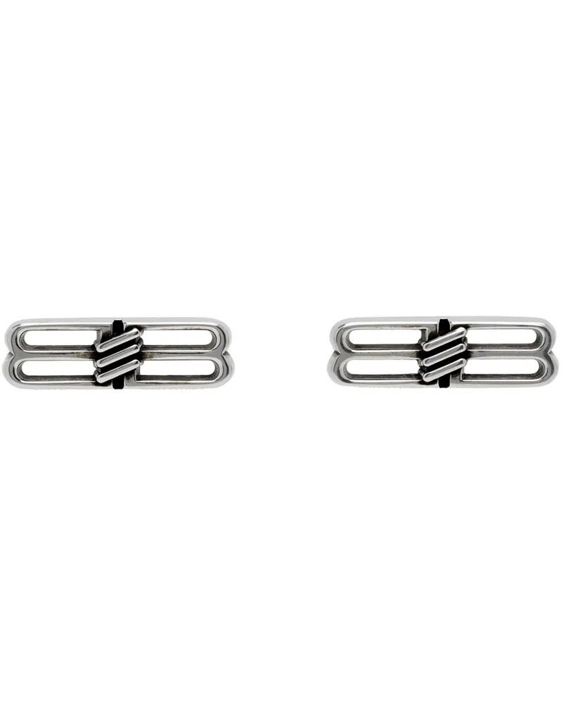 Balenciaga Silver Bb Icon Earrings Antique