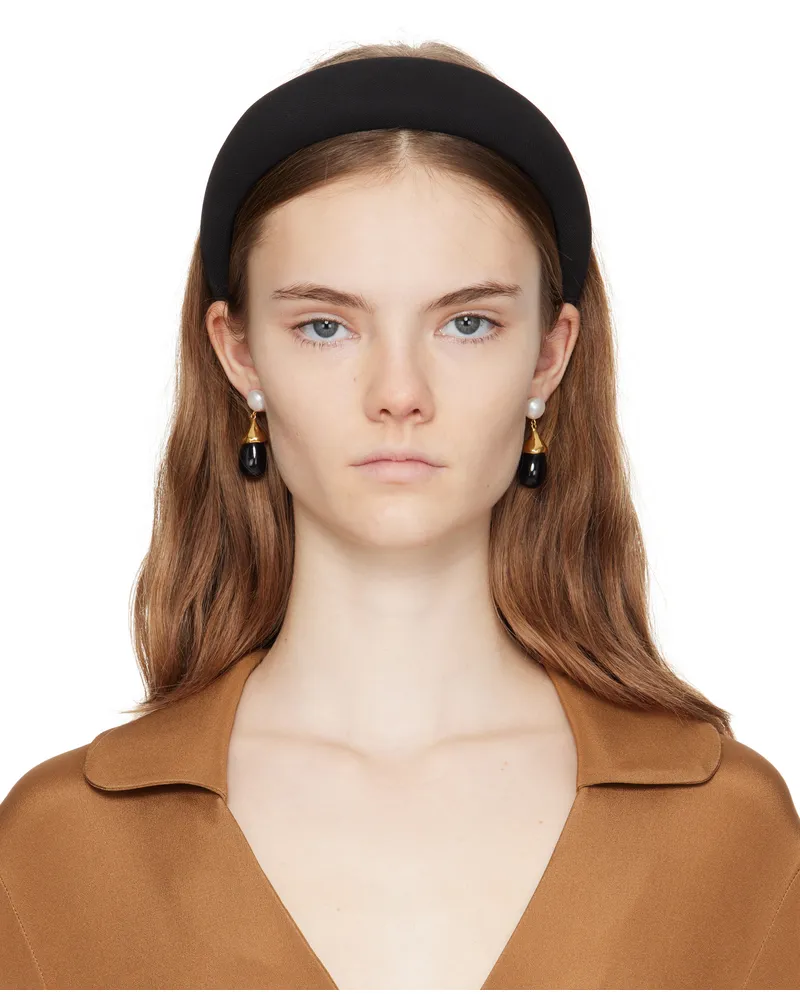 Sophie Buhai Black Classic Puffy Headband Black