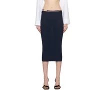 Navy 'La Jupe Pralu' Midi Skirt