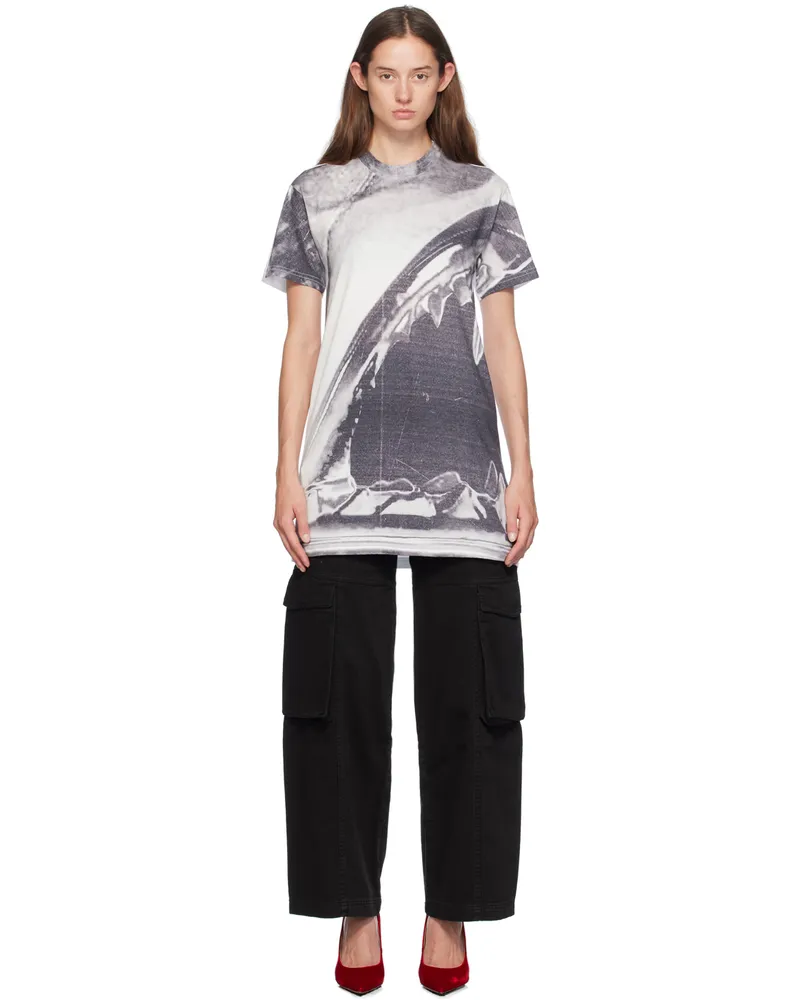 GCDS Gray & White Morso Tee Minidress 09