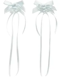 Simone Rocha Blue Rosette Bow Earrings Duck