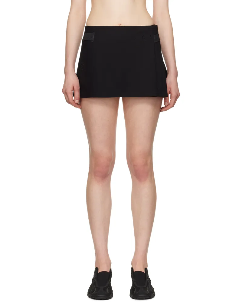 Hyein Seo Black Pleated Wrap Miniskirt Black