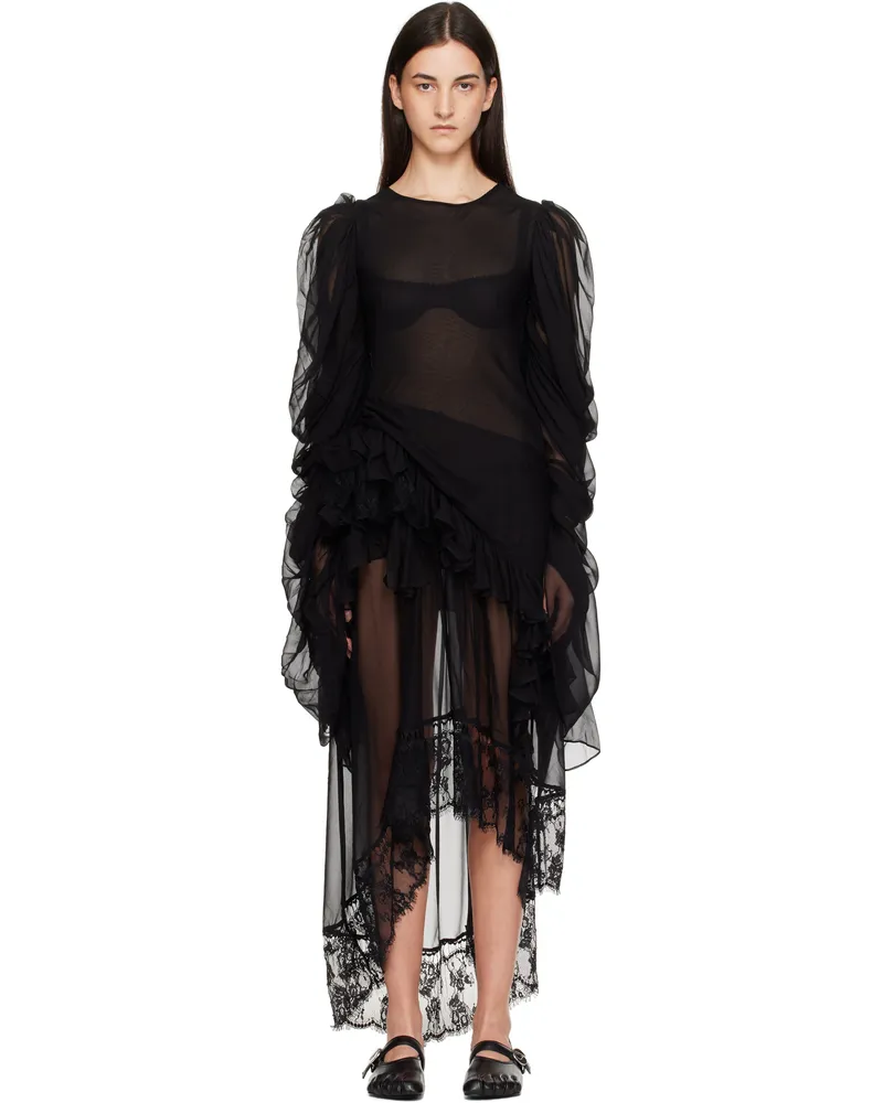 Collina Strada Black Simone Angelica Maxi Dress Black