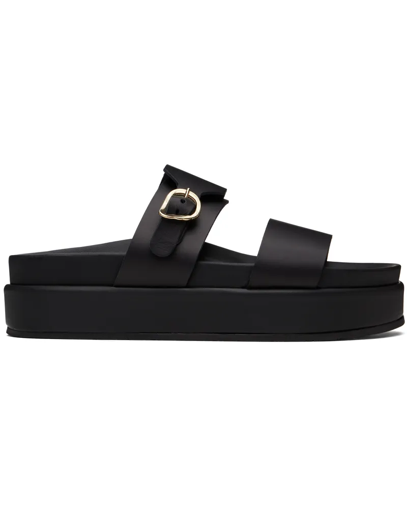 Ancient Greek Sandals Black Latria 2flatform Sandals Black