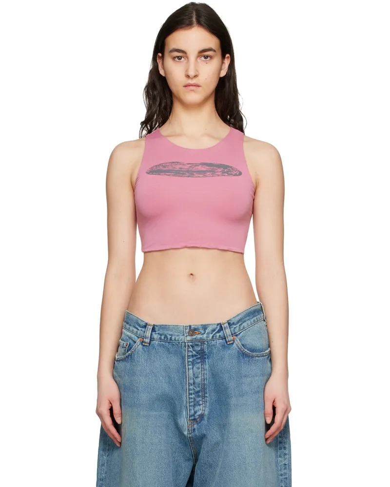 SERAPIS SSENSE Exclusive Pink Thermal Tank Top Polymer