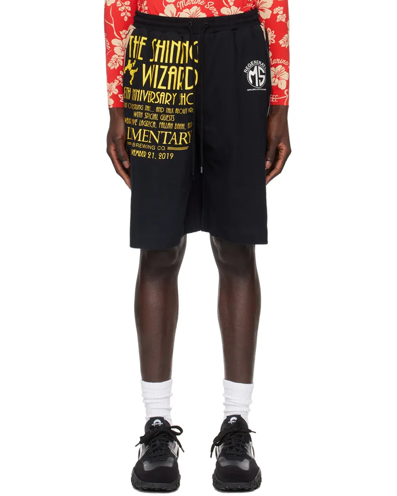 Marine Serre Black Regenerated T-Shirt Shorts Bk99