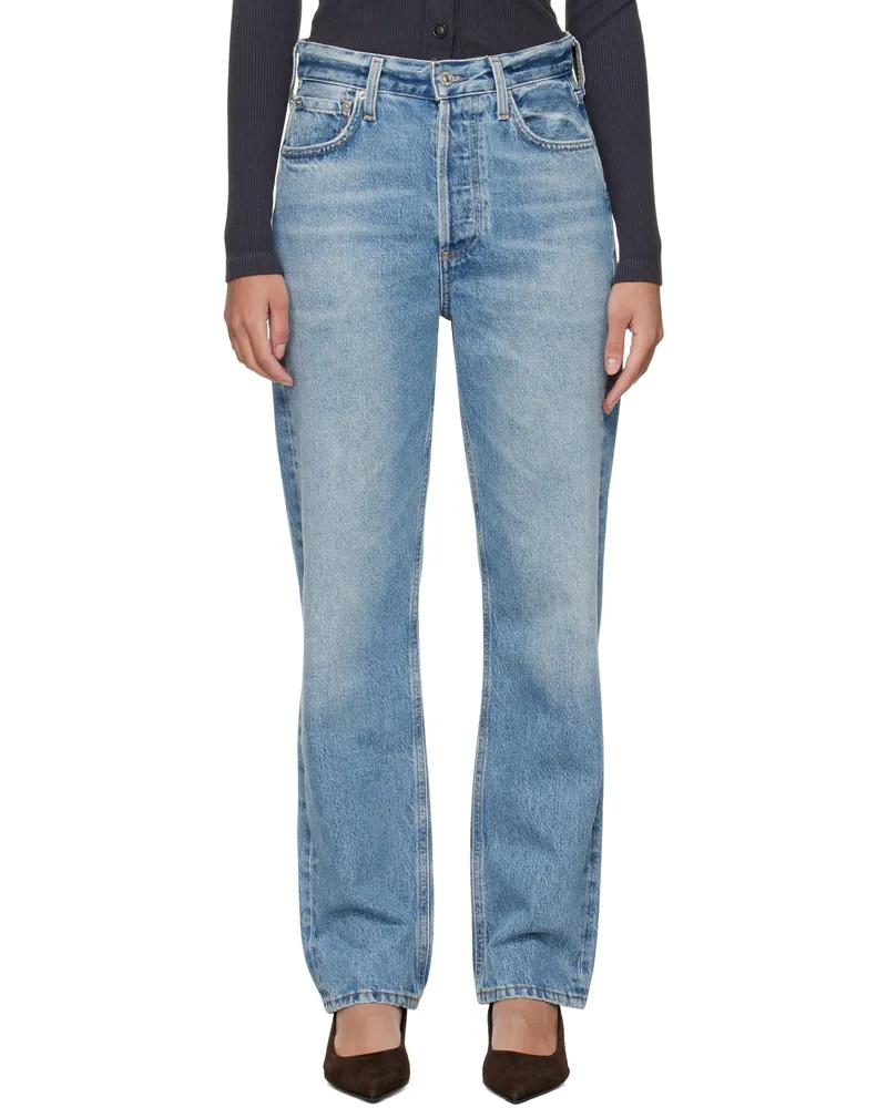 Citizens of humanity Blue Blaine High Rise Straight Jeans Perri