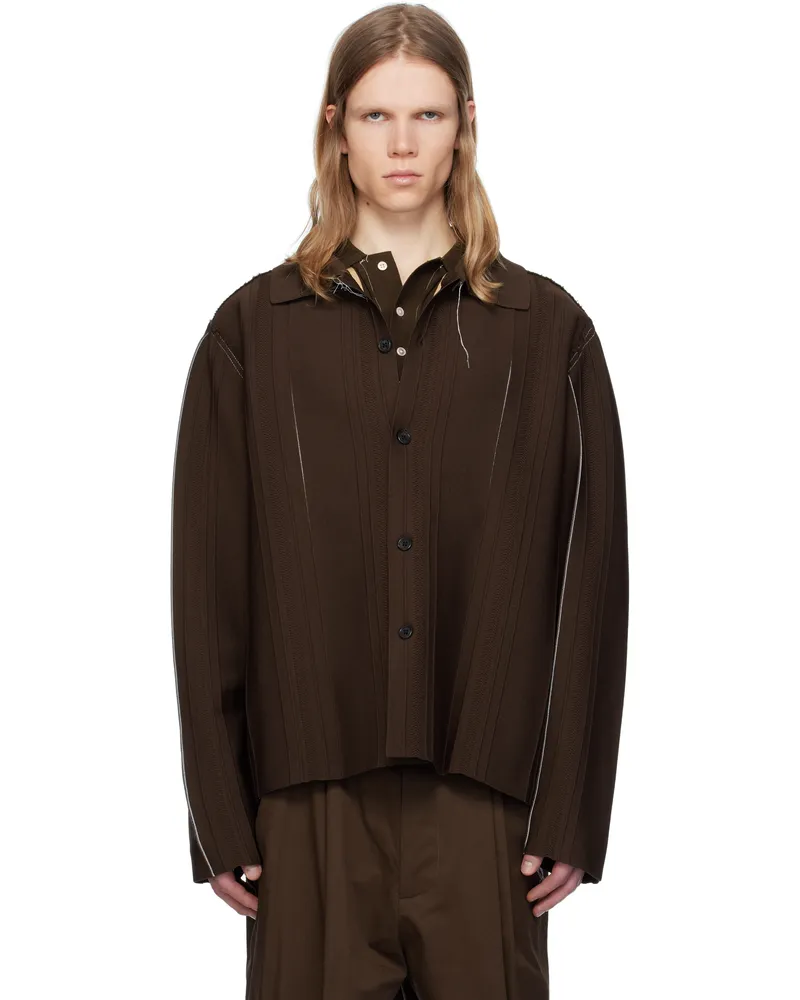 Camiel Fortgens Brown Viscose Cardigan Brown