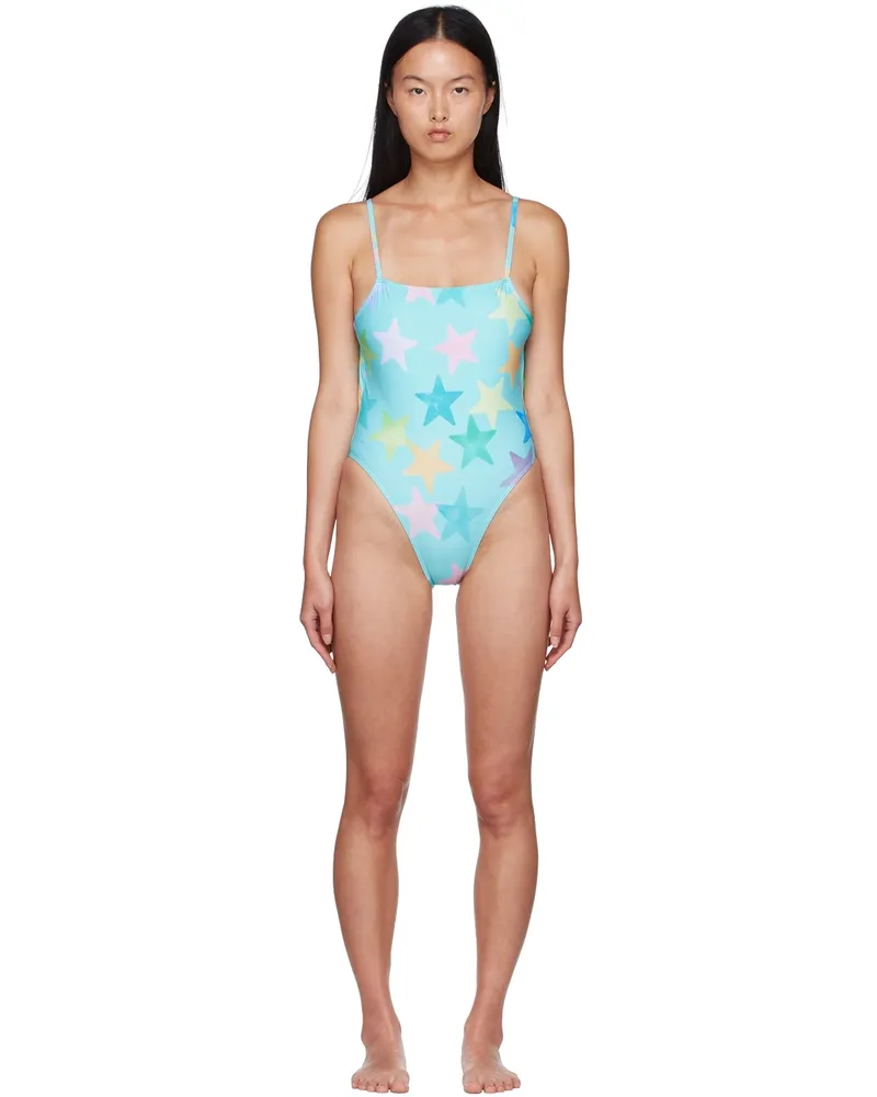 Collina Strada SSENSE Exclusive Blue Nylon Swimsuit Blue