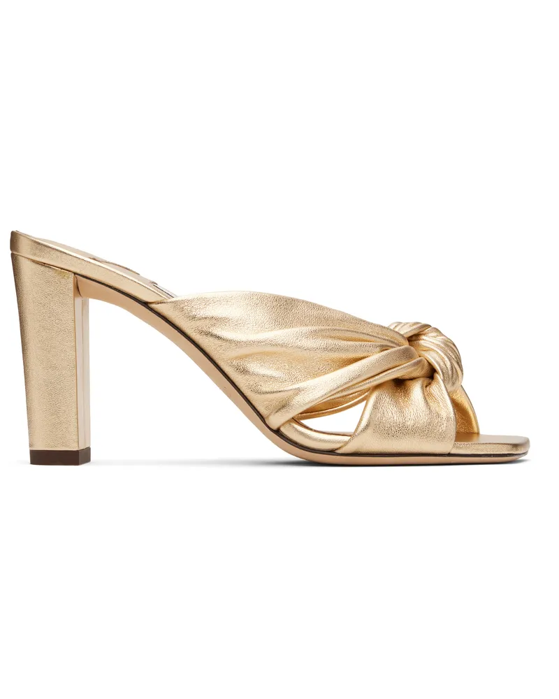 Jimmy Choo Gold Avenue 85 Heeled Sandals Gold