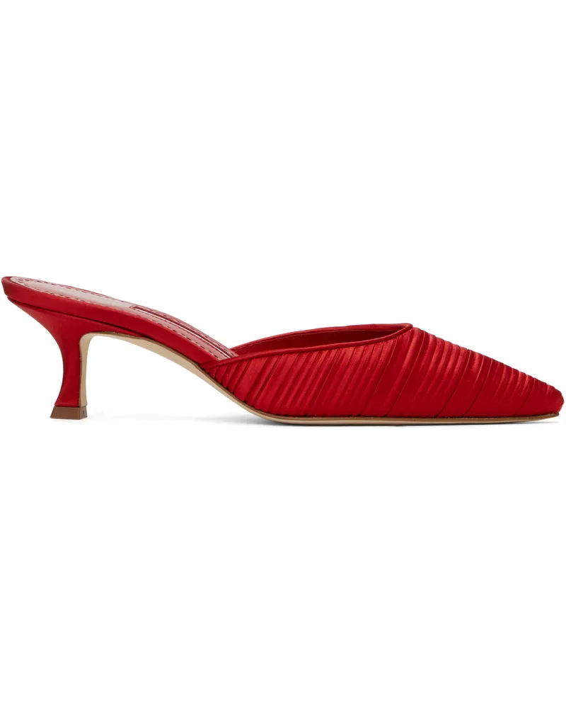 Manolo Blahnik Red Carolynemu Mules 994b