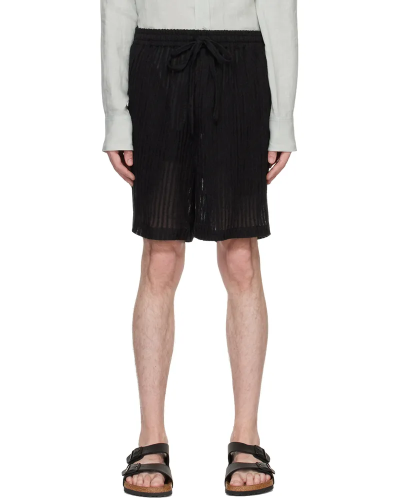 COMMAS Black Stripe Shorts Sheer