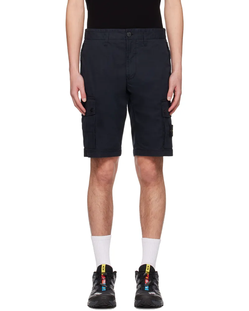 Stone Island Navy Patch Shorts A0020