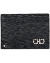 Ferragamo Black Gancini Card Holder Nero