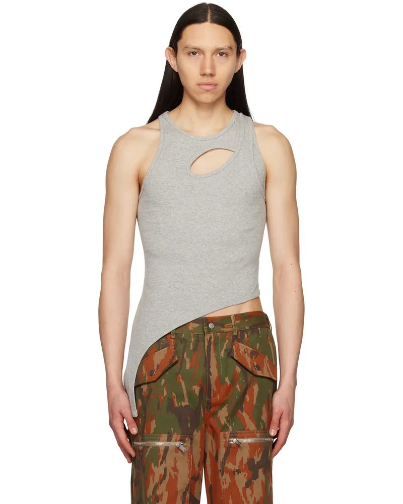 Dion Lee Gray Bone Marle Tank Top Grey