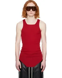 Rick Owens Red Curved Hem Tank Top Cardinal