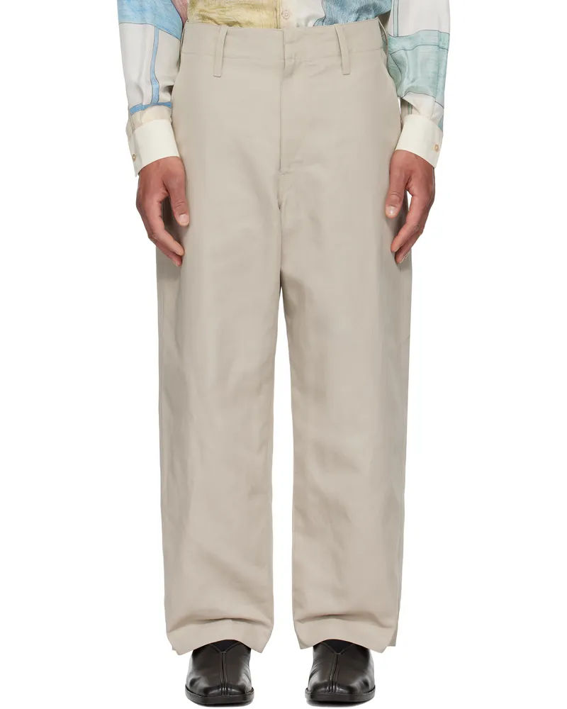 Christophe Lemaire Taupe Big Chino Trousers Bg200