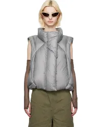 Entire Studios SSENSE Exclusive Gray Grid Down Vest Tin