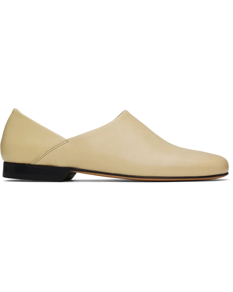 Christophe Lemaire Off-White Leather Slippers Bg219