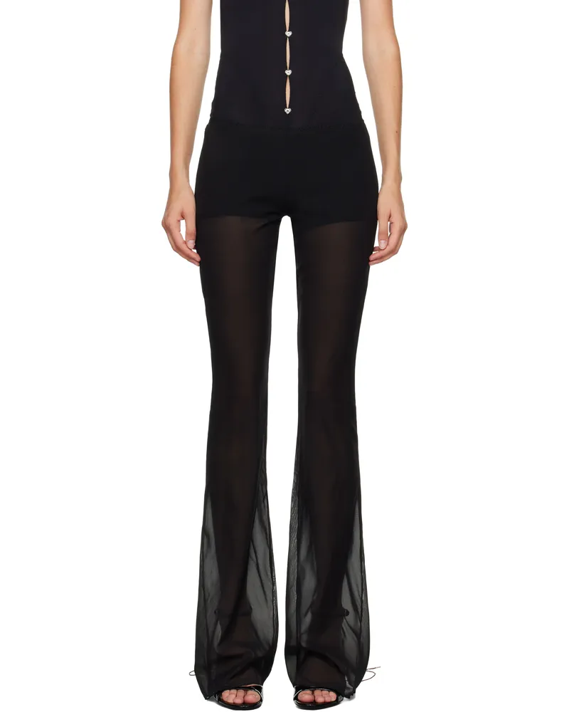 Poster Girl Black Lace-Up Back Trousers Black