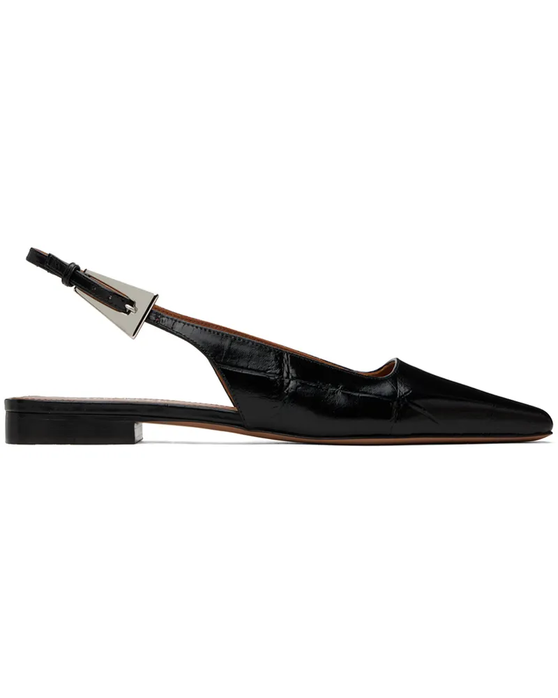 Paris Texas Black Bettina Slingback Ballerina Flats Black