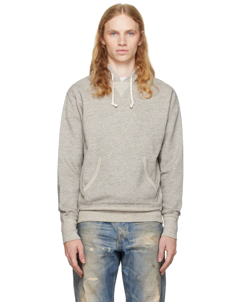 RRL Gray Boxy-Fit Hoodie Atltc