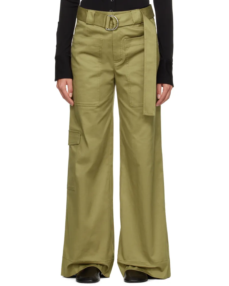 Proenza Schouler Khaki Proenza Schouler White Label Belted Trousers 308