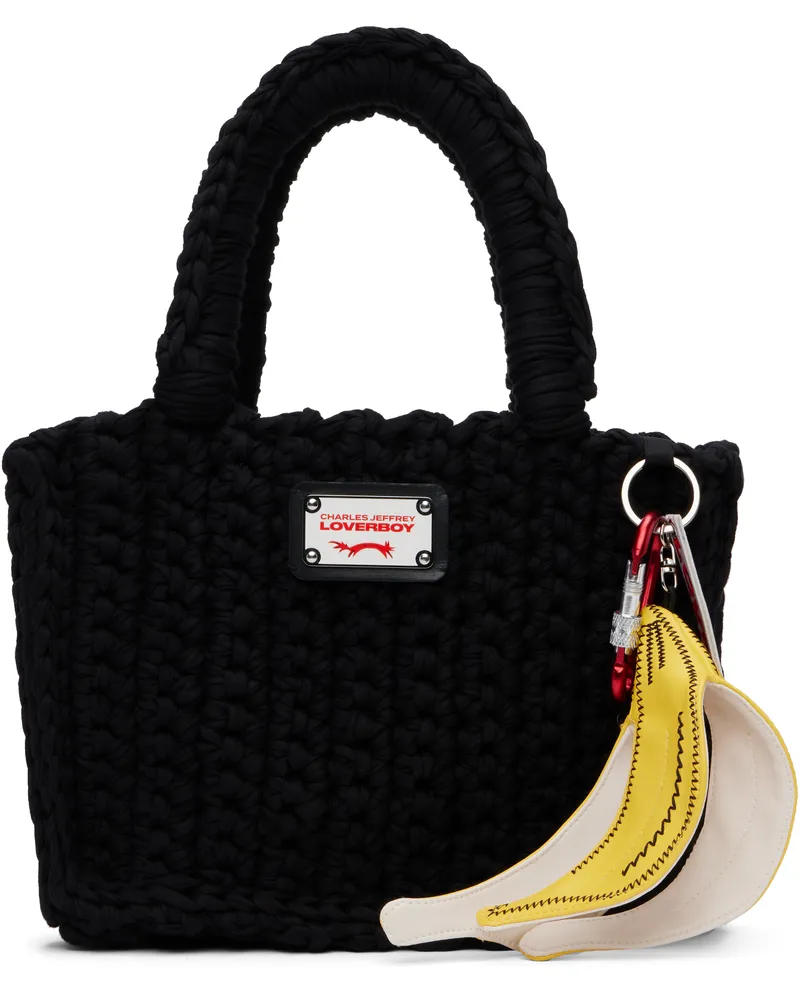 Charles Jeffrey Loverboy Black Knitted Bucket Tote Black