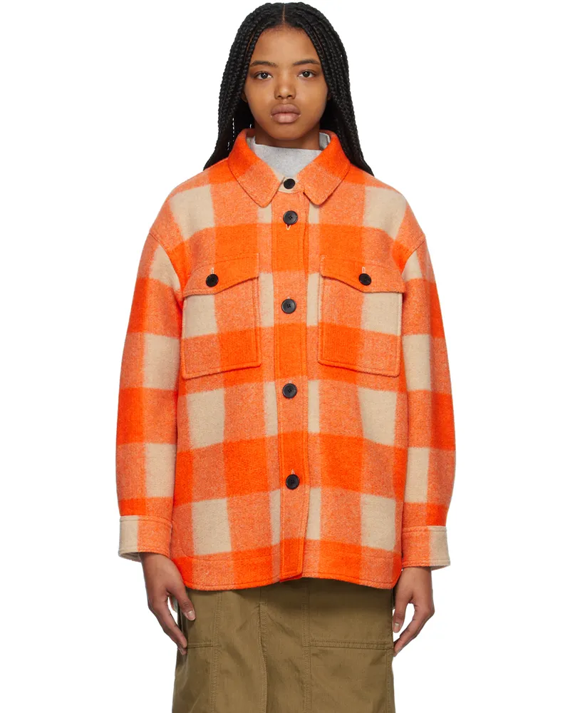 Étoile Isabel Marant Orange & Beige Harveli Jacket 11or