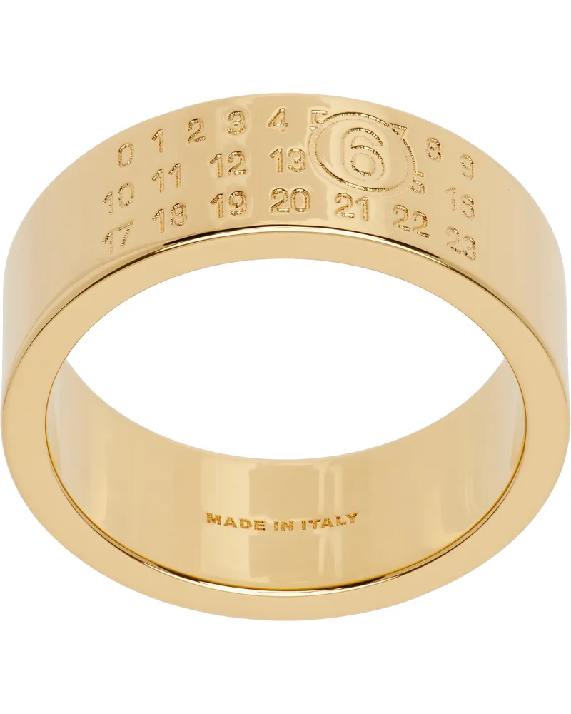 Maison Margiela Gold Numeric Minimal Signature Ring 950