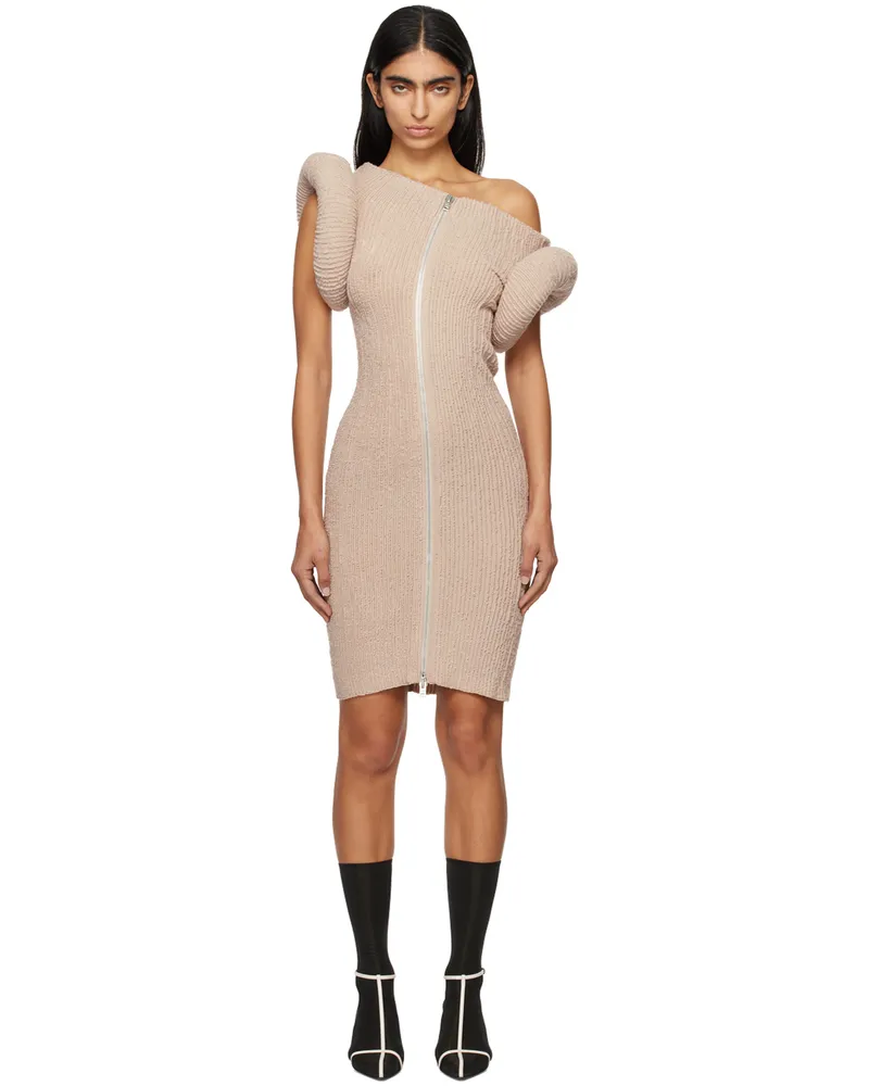 Acne Studios Pink Asymmetric Knit Minidress Acx