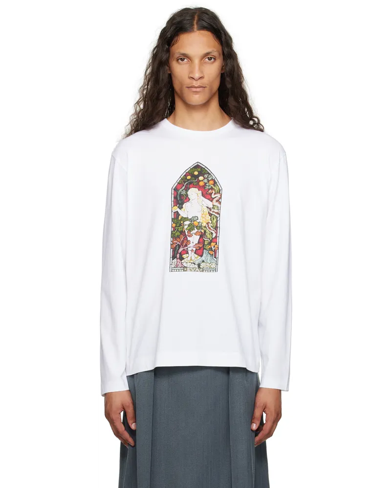 Simone Rocha White Stained Glass Woman Long Sleeve T-Shirt