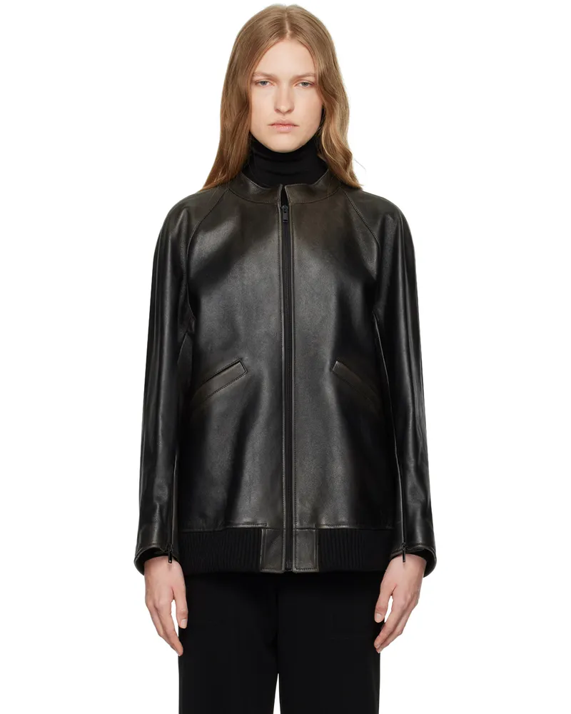 The Row Brown Kengia Leather Jacket Dbr